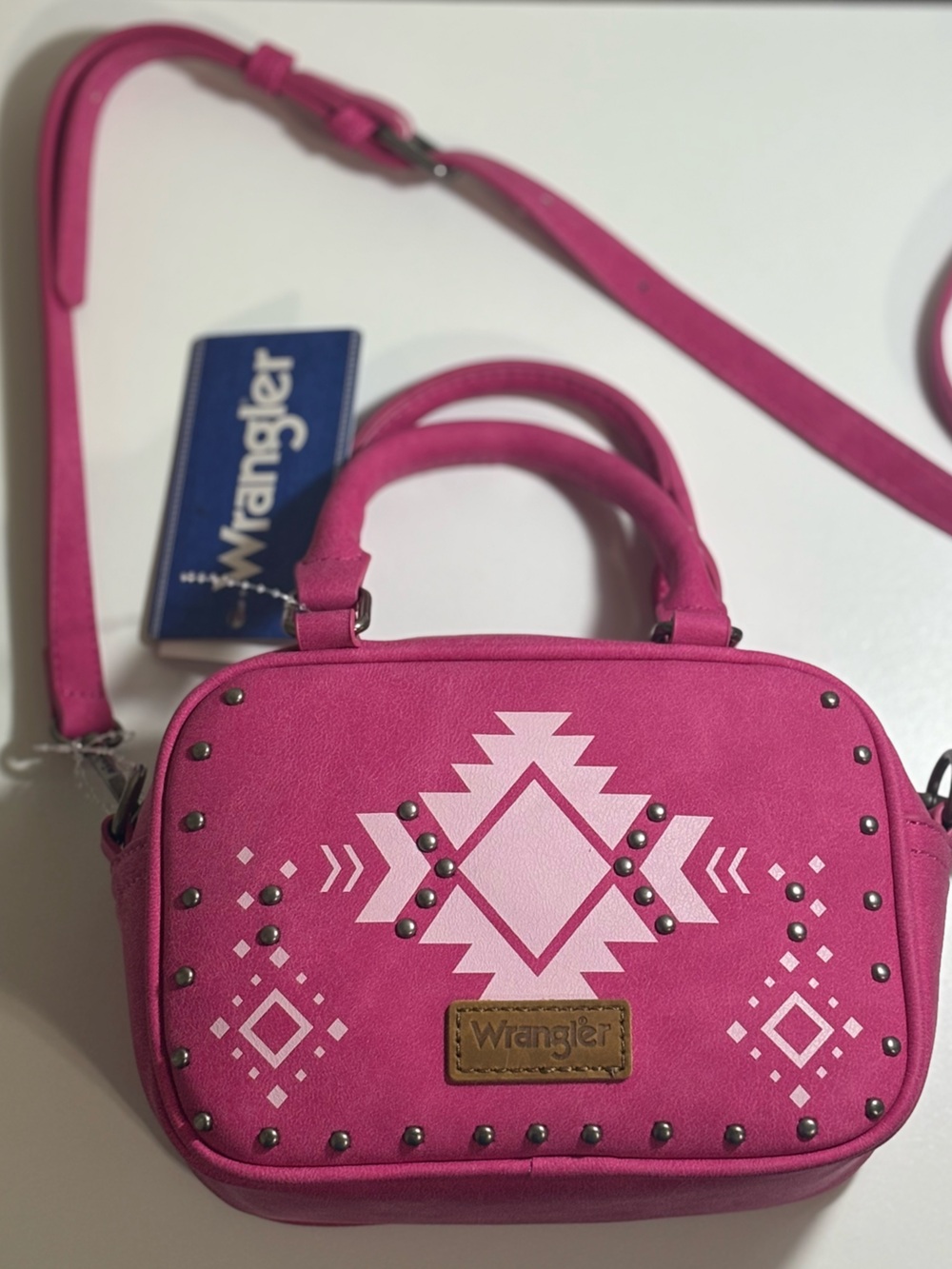 Wrangler Hot Pink Aztec-Print Mini Crossbody
